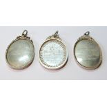 Silver oval medal, 'P. Crawford Eastfield, Dumfries', and two others, not awarded.