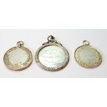 Circular medal with floral border, 'New Cumnock Farmers Society 1883....