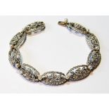 French early 20th century bracelet with nine openwork ovals,