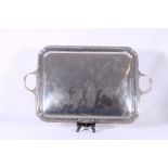 Elkington & Co. rectangular silver plated two-handled tray, 57cm.