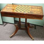 Victorian Tunbridge Ware rosewood games table,