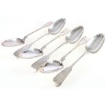 Set of six fiddle pattern tablespoons, Glasgow 1826, 465g gross.