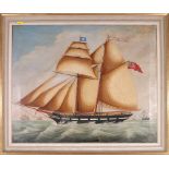 J ROBERTS (BRITISH 19TH CENTURY) The Topsail Schooner, Laura Williams Oil on canvas,