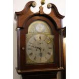 George III oak and mahogany longcase clock,