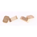 Pair of 9ct gold cufflinks, makers S & S Ltd, 15g.