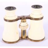 Pair of Victorian ivory mounted opera glasses by Gardiner of Glasgow, 8.5cm.