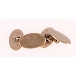 Pair of 9ct gold cufflinks, of oval form, 7.2g.