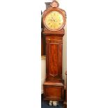 William IV Scottish mahogany drumhead longcase clock, maker Alexander Walker of Glasgow,