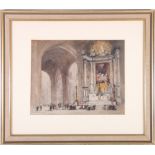 BRITISH SCHOOL (19TH CENTURY) Antwerp Cathedral Interior Watercolour,