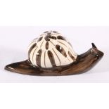 David Sharp of Rye Pottery model of a snail, printed mark to base, 21cm.