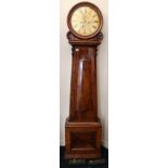 William IV Scottish mahogany drumhead longcase clock, maker George Smith of Carluke,