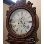 Victorian Scottish mahogany drumhead longcase clock, maker George Morton of Newmains,