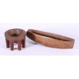 Fijian Kava bowl on seven legs, incised decoration to the flat rim and side,