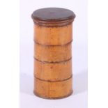 Victorian fruitwood four-section spice tower, 16cm.