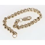 9ct gold curb and ring link bracelet, 23g, 21cm.