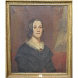 BRITISH SCHOOL (19th CENTURY) Portrait of Mrs Janet Mathieson Oil 75cm x 62cm