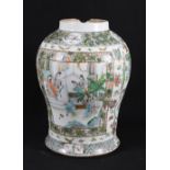 Chinese 19th century famille vert baluster jar,