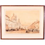 ITALIAN SCHOOL (19TH CENTURY) Piazza Havana Rome 1839 Unsigned pencil and wash, 53cm x 35cm.