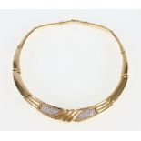 18ct gold and diamond articulated necklace, of rope twist design, hallmarked 750, approximately,