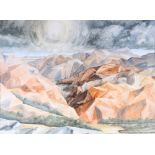 ROBERT TILLEARD Mountain scene Signed and dated,1990 watercolour 54cm x 73cm.