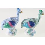 A pair of Herend porcelain models of emus, printed and painted marks (2).