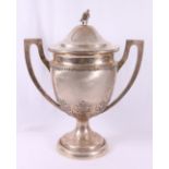 George V silver trophy for lawn bowls by makers G Ltd (Gladwin Ltd), approx. 58cm, approx.