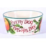 Wemyss 'Every Dog Has His Day' bowl, decorated with apples, 17.5cm diameter.