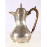 Victorian Hamilton and Inches silver coffee pot of baluster form with wood handle, 625g,