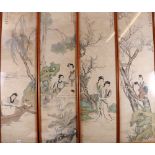 FEI DANXU (Xiao Lou) (1801-1850) Set of four hanging scroll paintings depicting the four seasons,