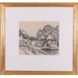 SIR WILLIAM MACTAGGART PPRSA RA RSW (1903-1981) Farm Buildings and Trees Unsigned charcoal,