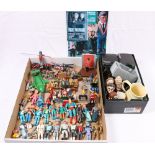 Collection of figures including Ertl Batman and Robin 1992, Matchbox Thunderbirds figures 1992,