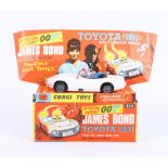 Corgi Toys 336 James Bond Toyota 2000GT from You Only Live Twice, on pictorial diorama,