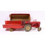 Lesney "major scale" Massey-Harris tractor 745D also a tinplate tipper wagon