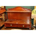 19th century mahogany book stand fitted with two frieze drawers raised on whorl supports.