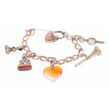 9ct gold charm bracelet.