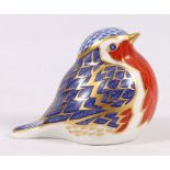 Royal Crown Derby robin paperweight, gold stopper,