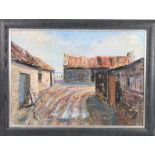 KATHLEEN DONALD Orkney farmhouse Signed with initials, mixed media,