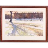 LIZ FERNANDES The Long Shadows - Meadows Edinburgh Signed and dated '95, watercolour,