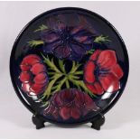 Moorcroft Pottery floral plate,