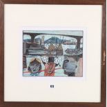 JIMMY COSGROVE Dockside Wedding Signed and dated 2002, mixed media,