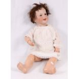 Antique Continental bisque doll, damages to head, stamped "21",