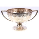 George V silver trophy or prize cup decorated with embossed band. Birmingham, 1923.