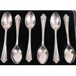 Set of six silver teaspoons,