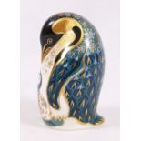 Royal Crown Derby penguin paperweight, gold stopper,