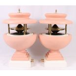 Pair of pink Brinkman urn speakers