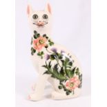 Griselda Hill cat with thistle and rose decoration,