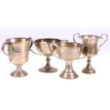 George V silver trophy or prize cup engraved "Dibrugarh Camp 1921 Inter Troop Polo" 10cm and three