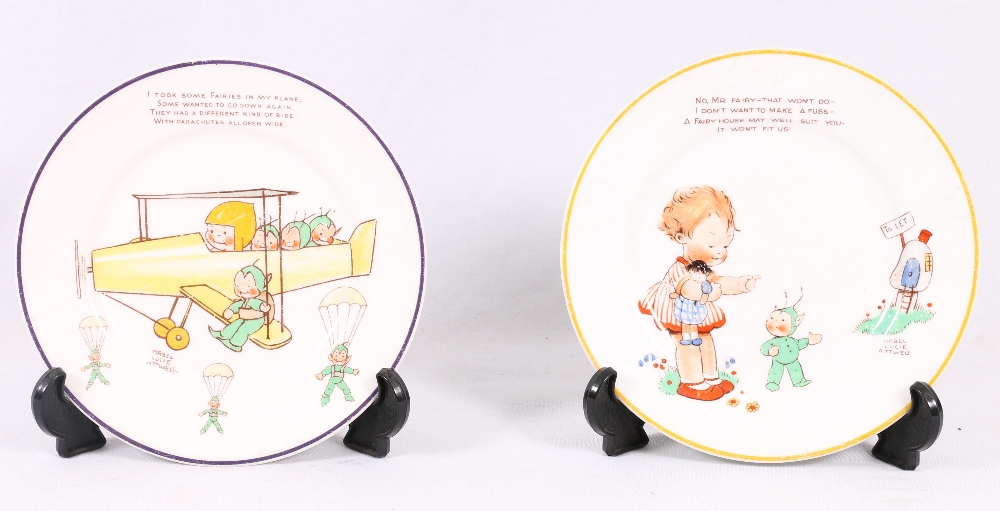 Pair of Mabel Lucie Attwell Shelley plates, 18cm dia.