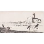 W Douglas Macleod, Cittadella, Pisa, pencil signed etching,