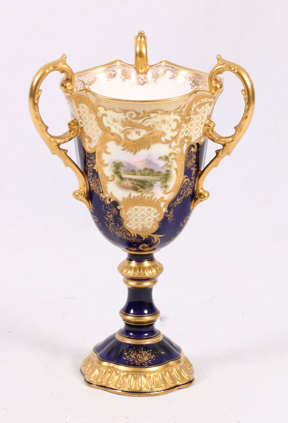 Coalport gilt porcelain cup, 22cm CONDITION REPORT: Few minor gilding losses.